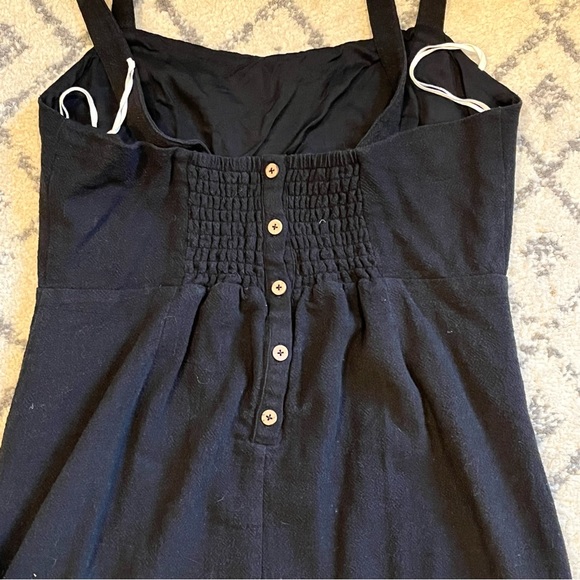 Free People Black Sleeveless Adjustable Strap Button Back Dress Large - Picture 7 of 10